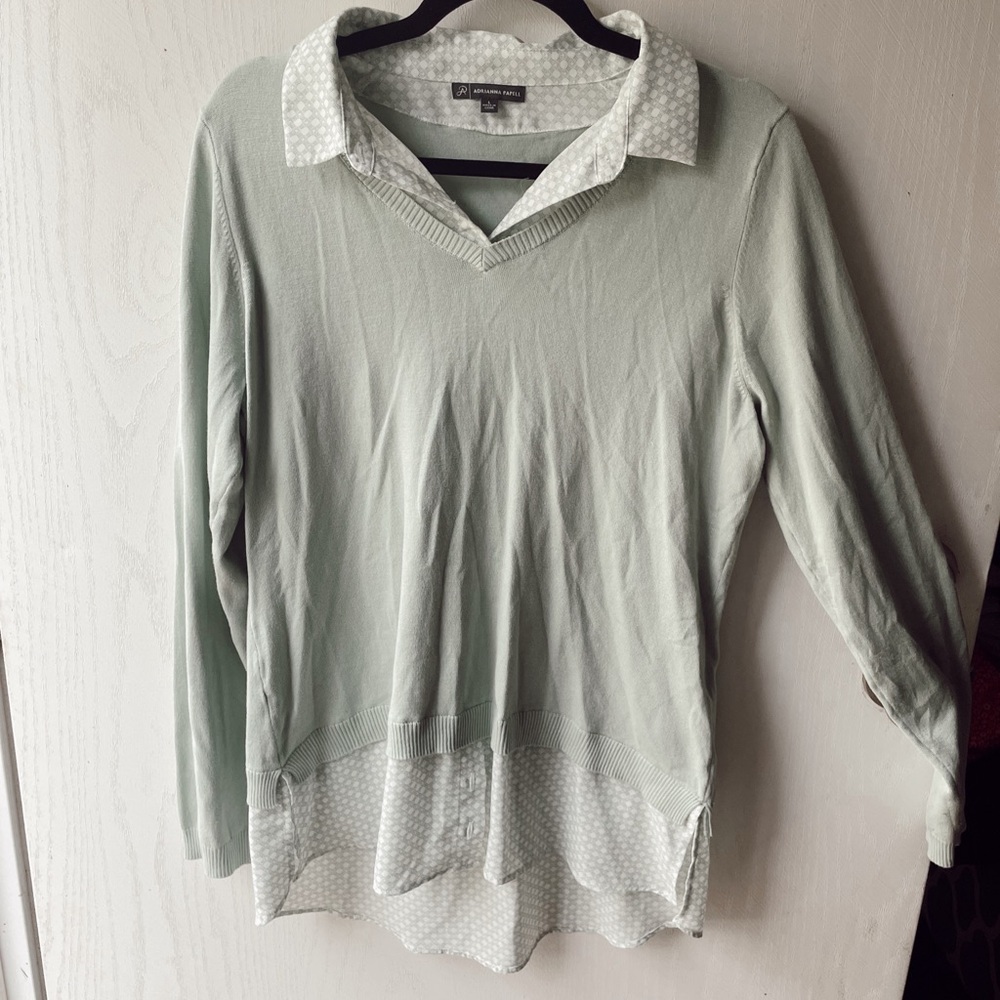 Adrianna Papell long sleeve blouse large